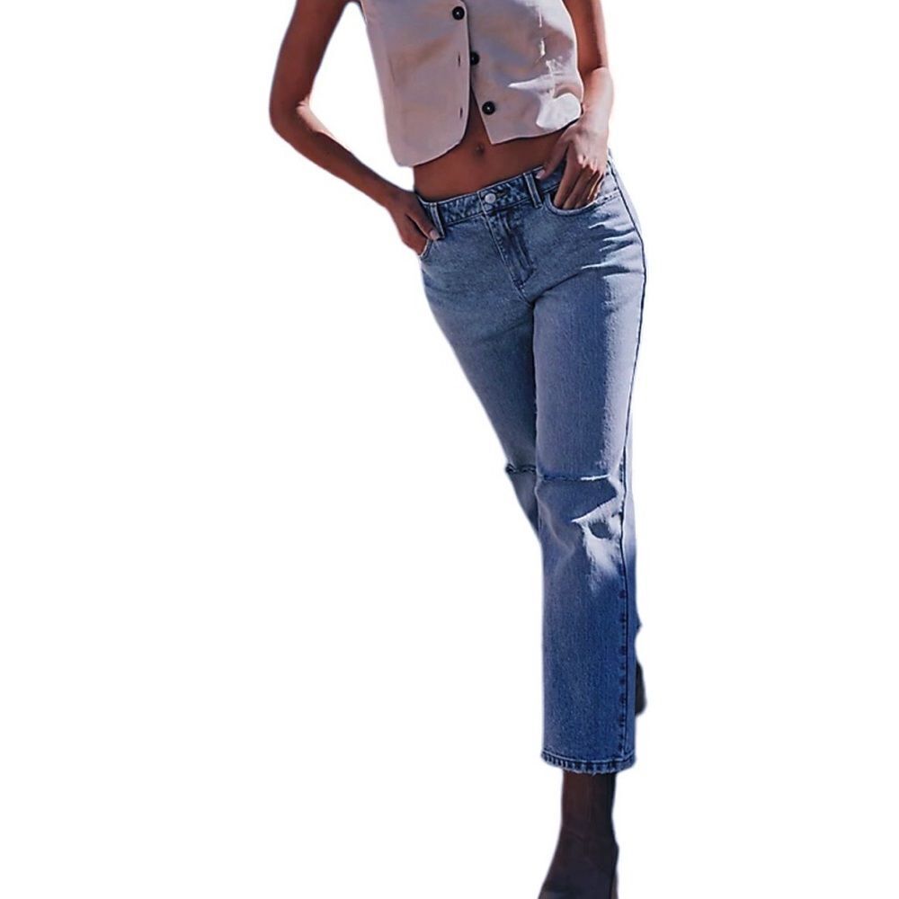 Wrangler :: High Rise True Straight Crop Jeans New Women’s 12 / 31 - Picture 3 of 7